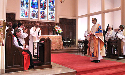 Bishop Mark Beckwith of Newark recognizes Bishop George Councell of New Jersey