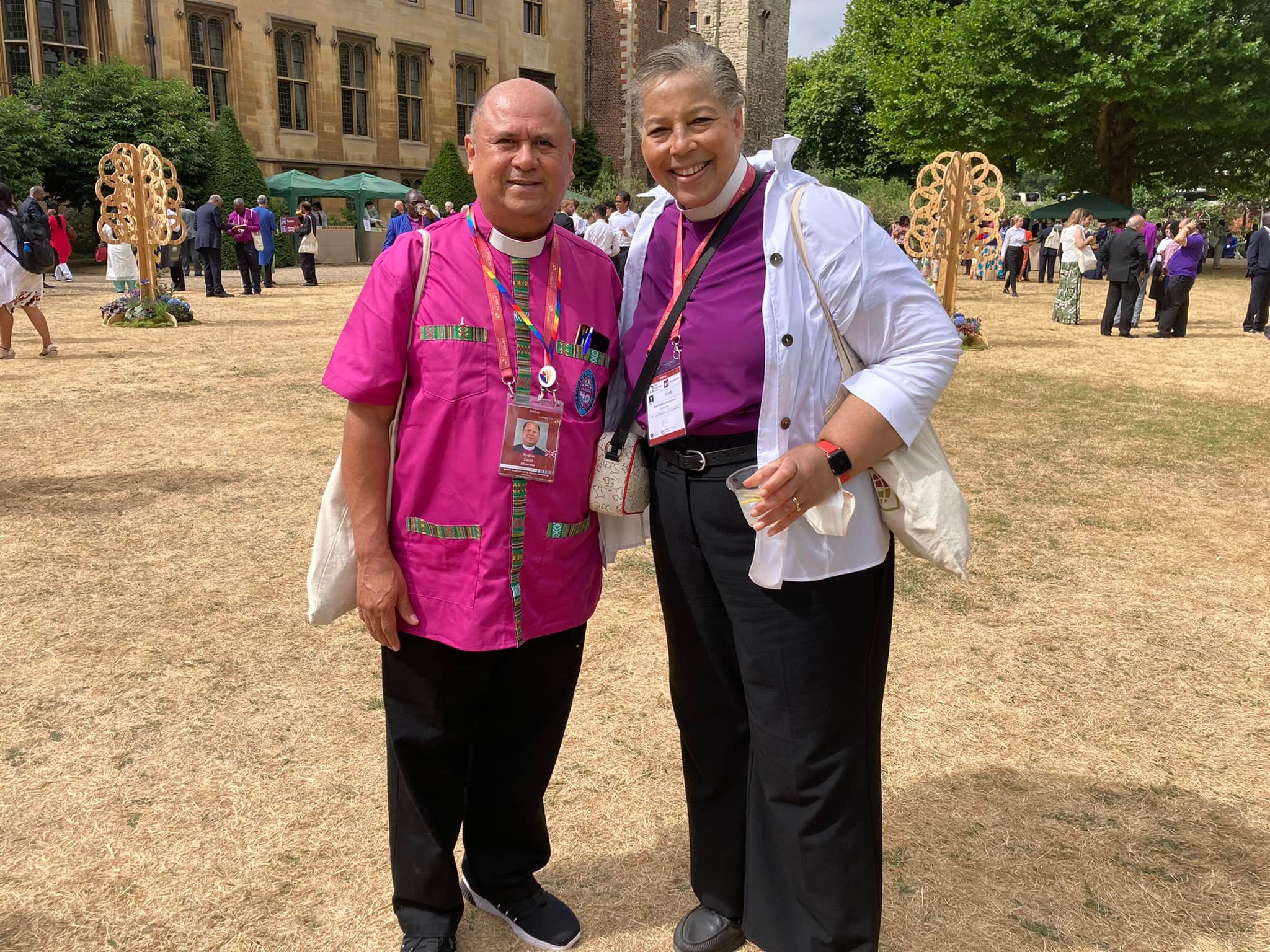 Day 8 - August 3. "After days of looking for him, I ran into Bishop Alvarado of El Salvador, at Lambeth Palace. Holy Trinity in West Orange has an active ministry in the Diocese of El Salvador." DAVID R. SMEDLEY PHOTO
