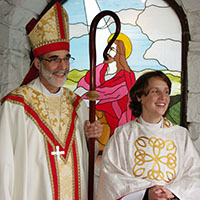 The Rev. Beth Rauen Sciaino with Bishop Mark Beckwith
