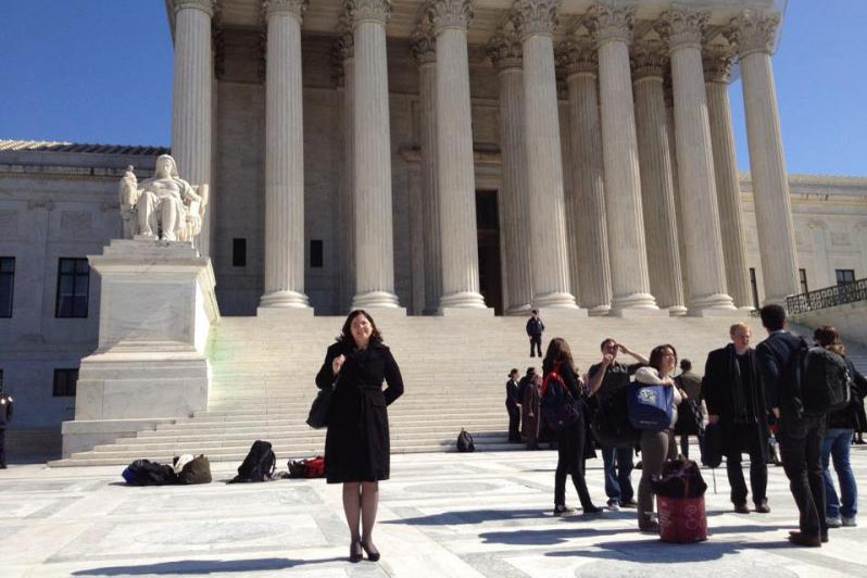 Diane Sammons in front of the U.S. Supreme Court building, February 2012.