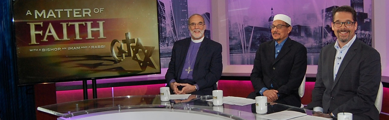 Bishop Mark Beckwith, Imam W. Deen Shareef and Rabbi Matthew Gerwitz. PHOTO COURTESY NJTV