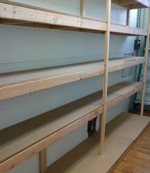 The new food pantry shelves at Holy Spirit, Verona