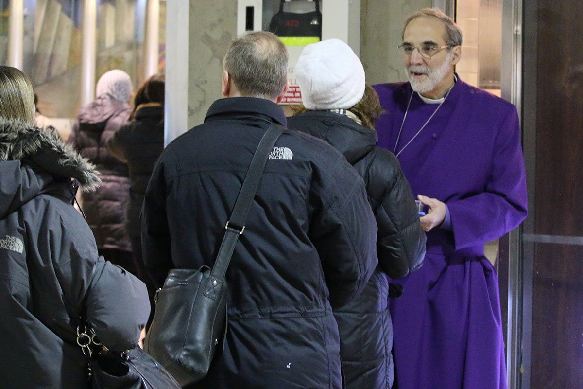 Bishop Mark Beckwith in Newark Penn Station