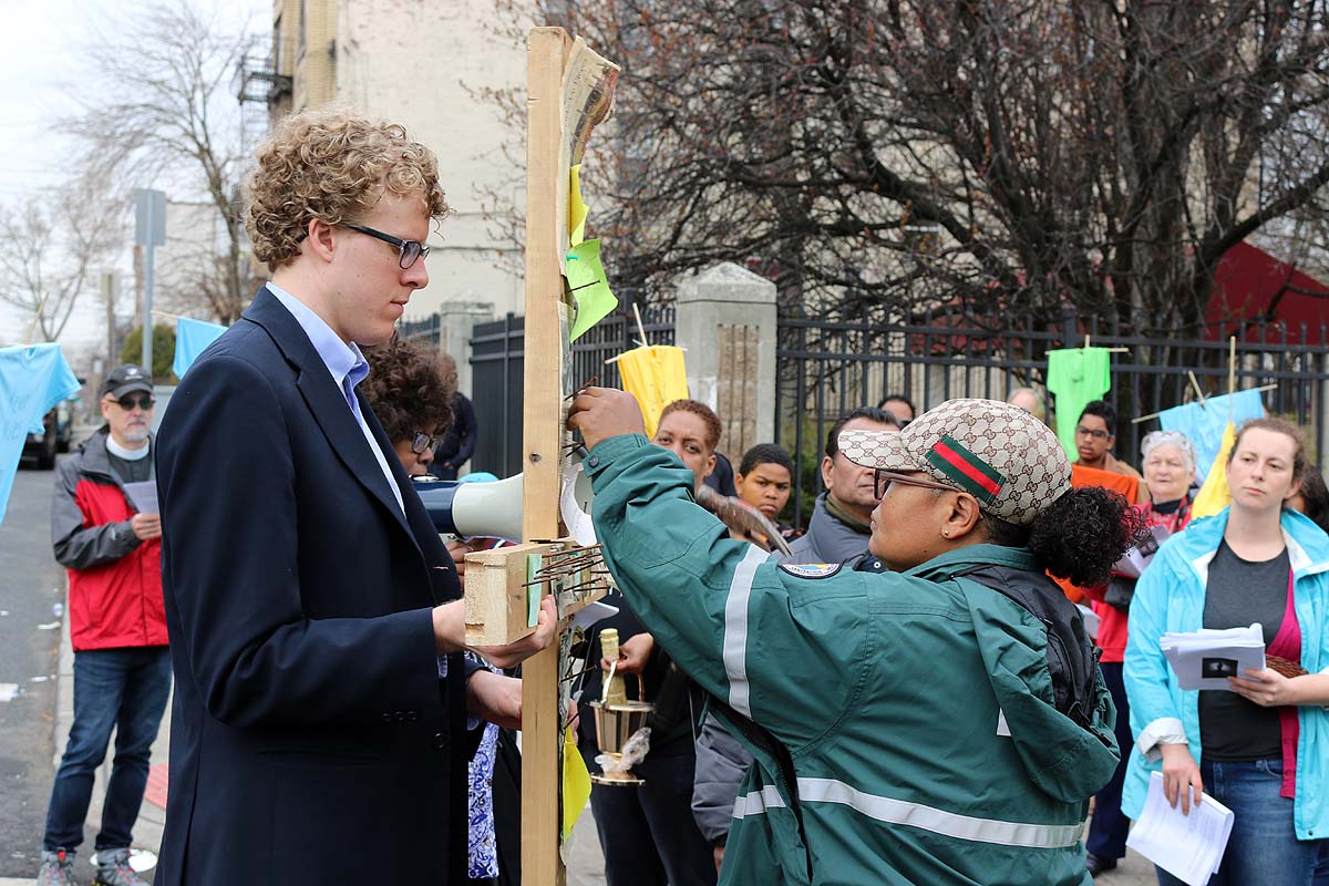 Jersey City Stations of the Cross at sites of violence. NINA NICHOLSON PHOTO