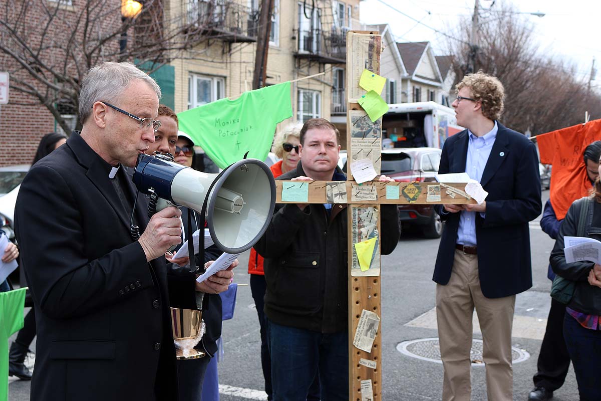 Jersey City Stations of the Cross at sites of violence. NINA NICHOLSON PHOTO