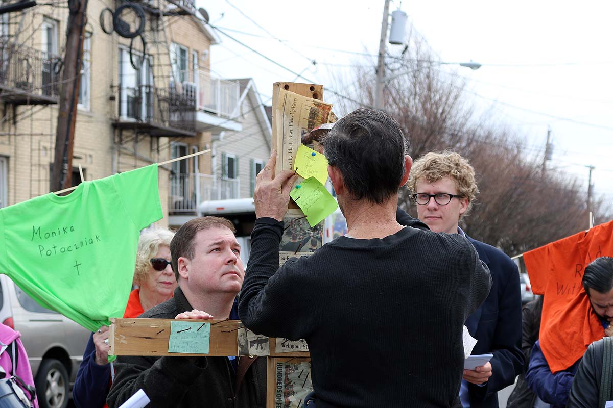 Jersey City Stations of the Cross at sites of violence. NINA NICHOLSON PHOTO