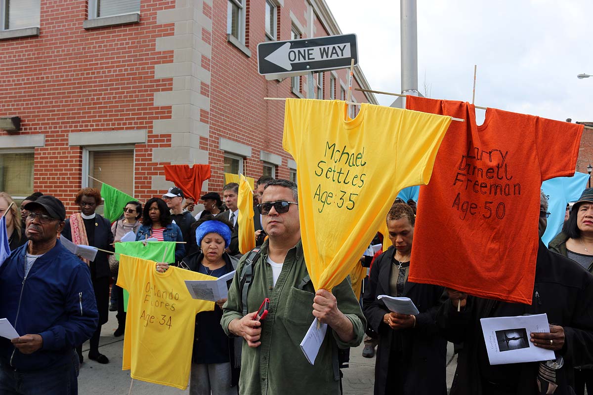 Jersey City Stations of the Cross at sites of violence. NINA NICHOLSON PHOTO