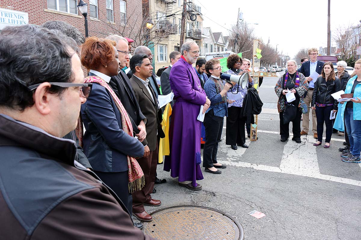 Jersey City Stations of the Cross at sites of violence. NINA NICHOLSON PHOTO