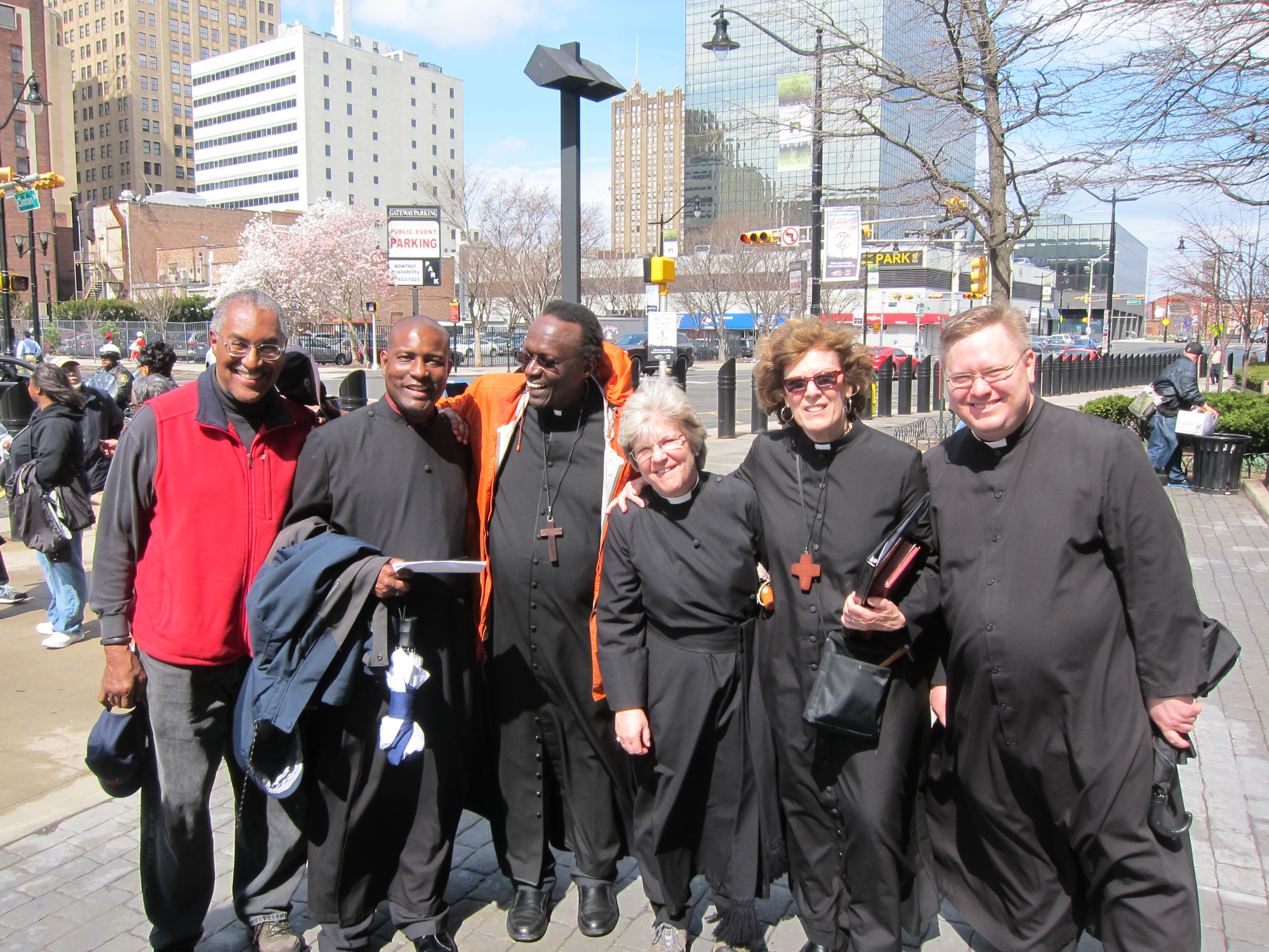 Clergy  in the Good Friday "Way to Calvary" walk in downtown Newark