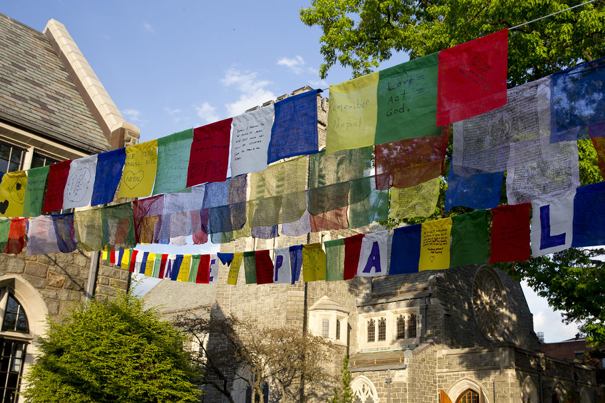 Prayer flags at Church of the Redeemer in Morristown. CYNTHIA BLACK PHOTO
