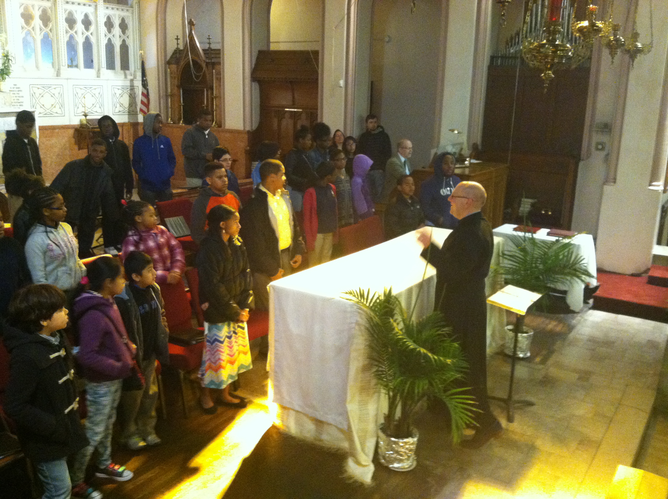 Dr. Rob Ridgell rehearses the choristers at Christ Church in East Orange.