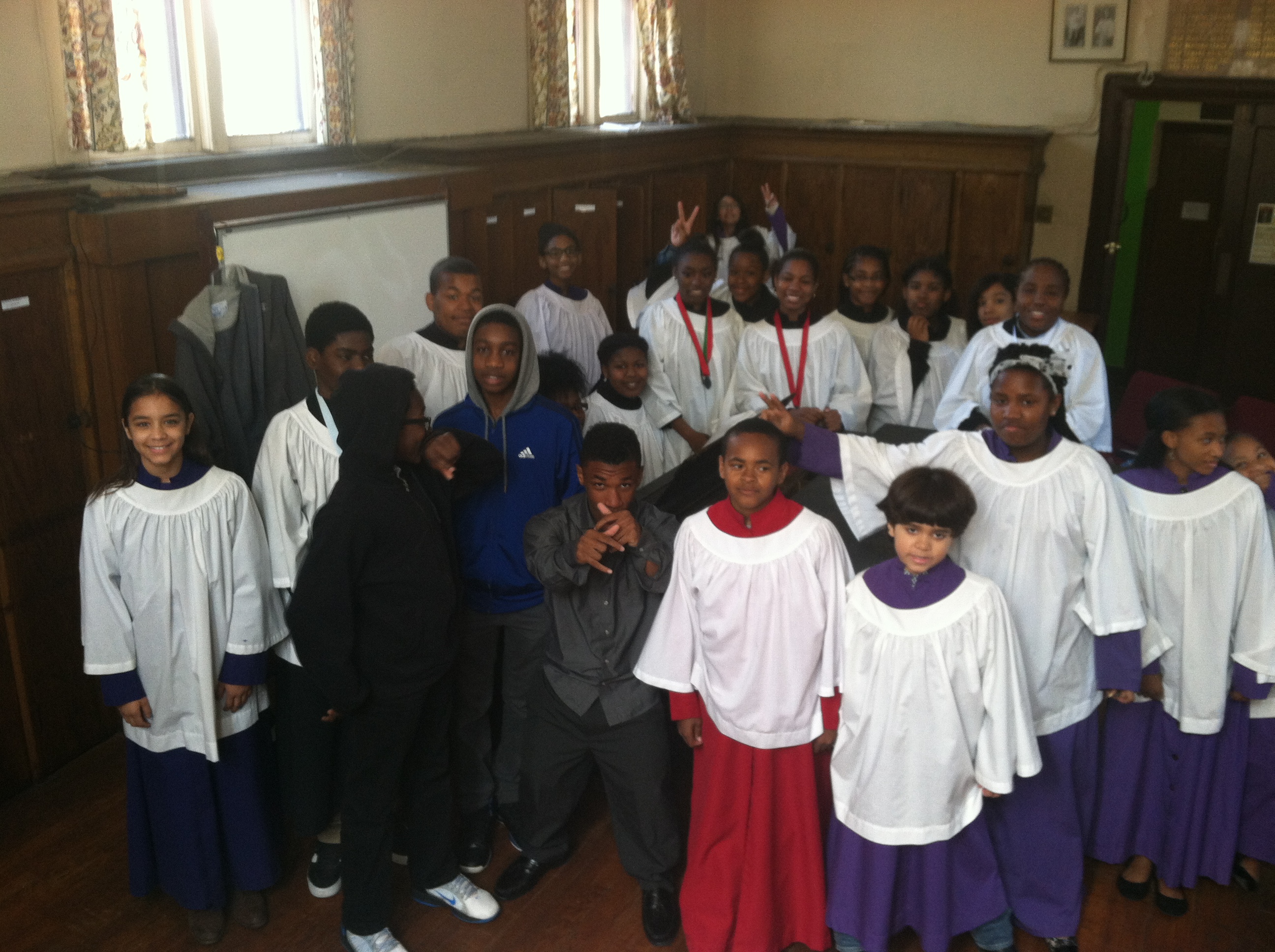 The choir gets ready for Evensong.