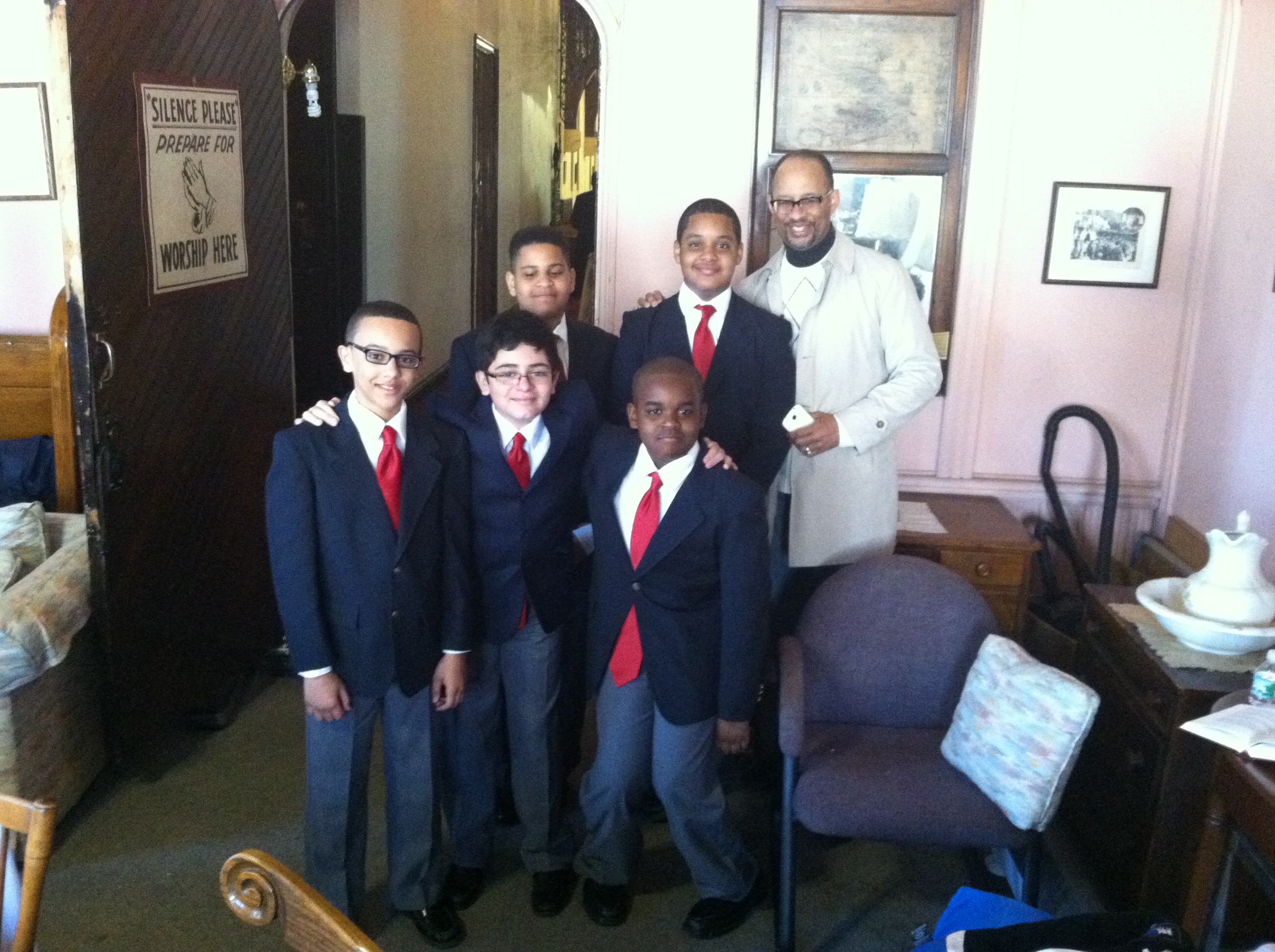 Donald Morris and members of the Newark Boys Chorus.