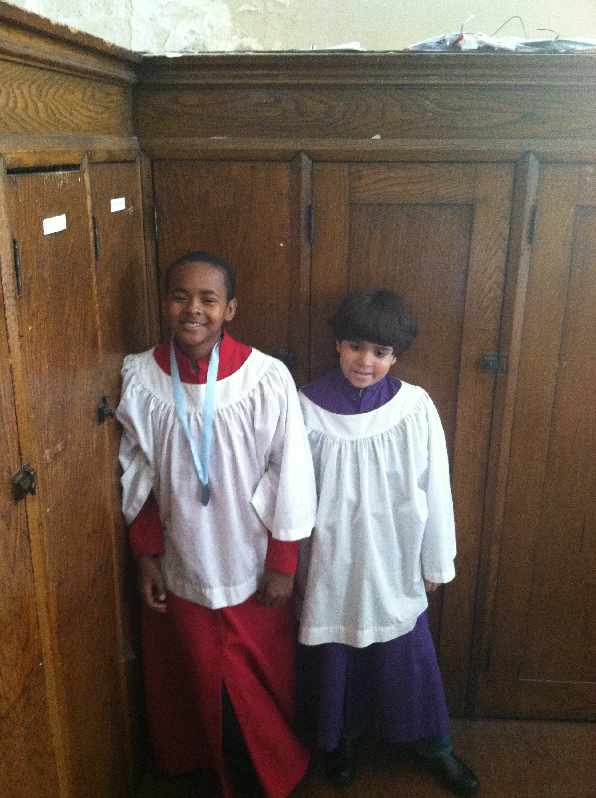 Choristers from St Paul's, Englewood and Washington Heights Choir School.