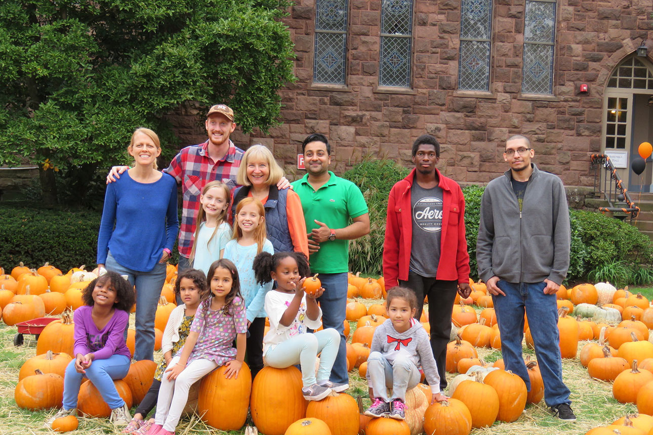 The Rev. Sheelagh Clarge at St. Luke's in Montclair's Pumpkin Fest. KATHY DEWALT PHOTO