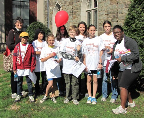 The Hunger Walk participants from St. Peter's, Morristown. SHARON SHERIDAN PHOTO