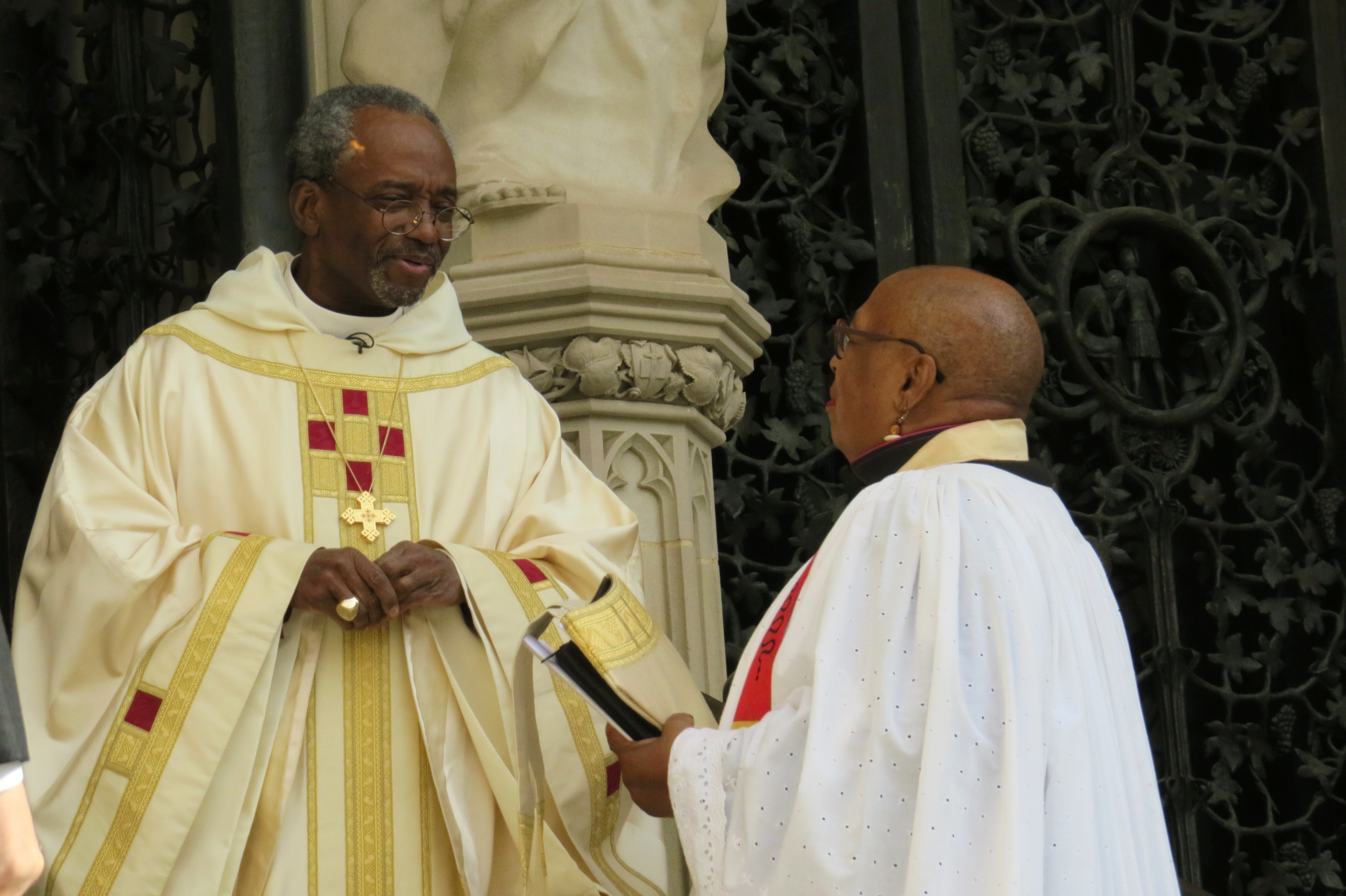 The Rev. Canon Dr. Sandye Wilson with Presidig Bishop Michael Curry