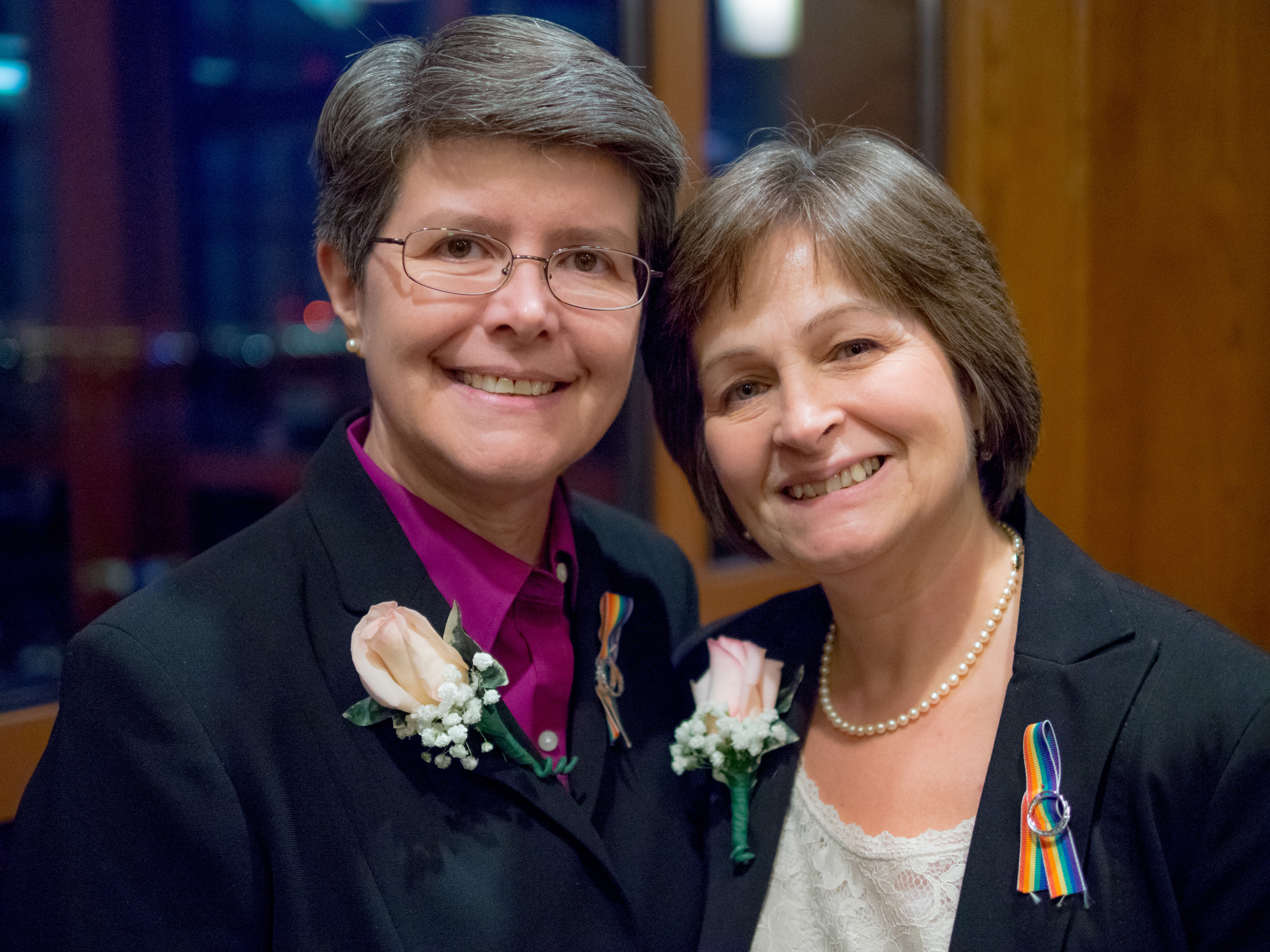 Cindy Meneghin and Maureen Killian on their wedding day. MIKE PETERS PHOTO