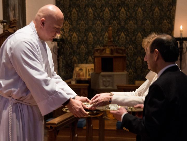 The offering is received at St. George's Church in Maplewood
