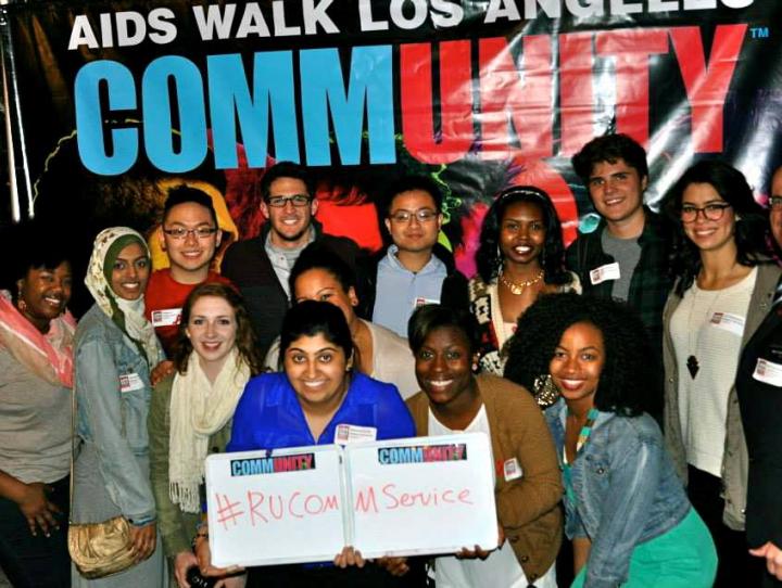 Dunstanette Macauley with RUAB participants at AIDS Walk Los Angeles.