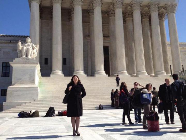 Diane Sammons in front of the U.S. Supreme Court building, February 2012.