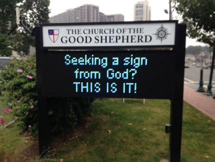 Good Shepherd, Fort Lee's new sign. GREG JACOBS PHOTO