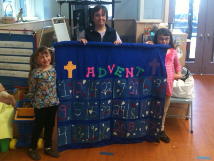 Advent altar cloth made by Good Shepherd in Fort Lee.
