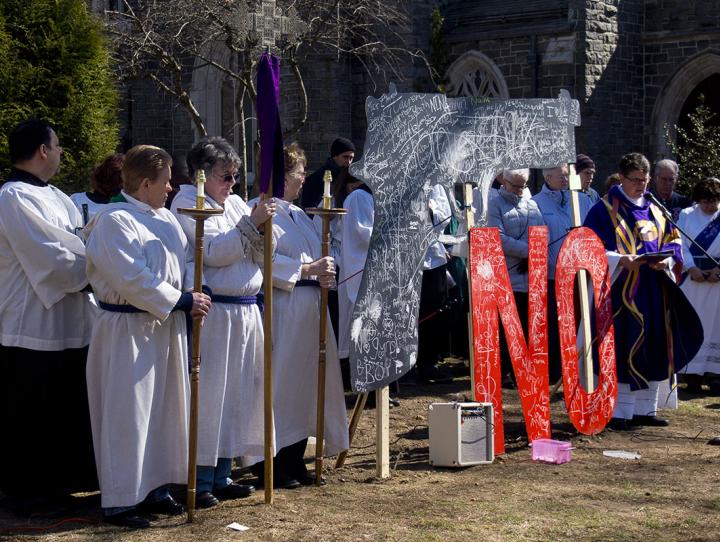 The Rev. Cynthia Black leads prayers during the Gun Violence Sabbath