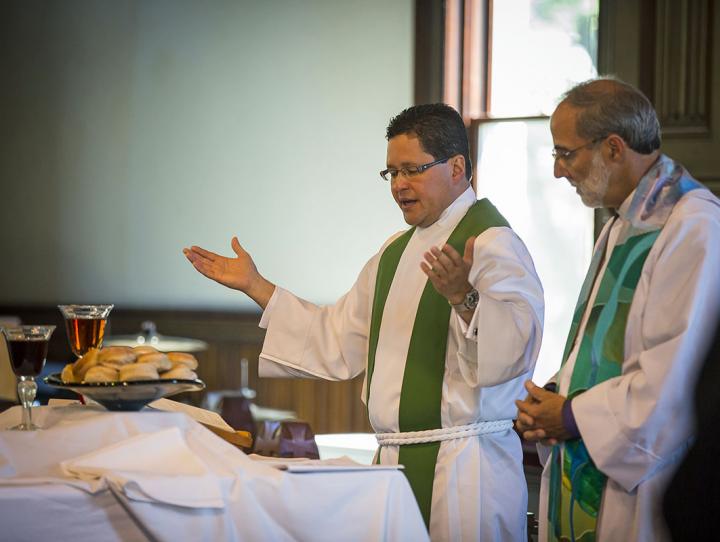 Dean Javier Viera of Drew Theological School with Bishop Mark Beckwith