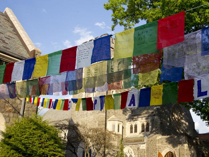 Prayer flags at Church of the Redeemer in Morristown. CYNTHIA BLACK PHOTO