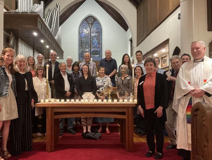 Members of St. Elizabeth’s, Ridgewood; All Saints’, Glen Rock; and Christ Church, Ridgewood celebrate after completing the Sacred Ground series on race.
