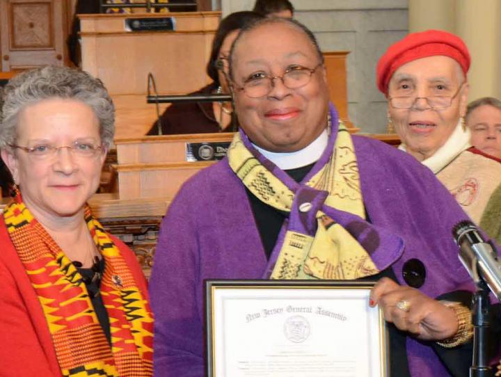 Assemblywoman Mila M. Jasey, the Rev. Dr. Canon Sandye A. Wilson, Elaine Doar