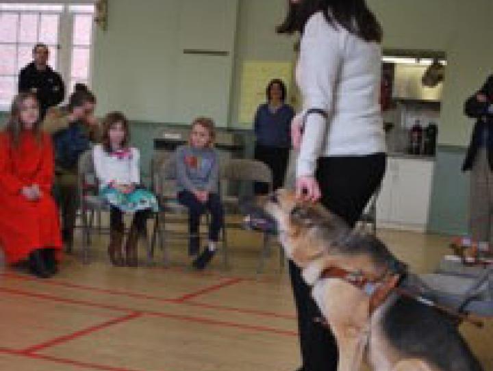 Kathy Murray (Seeing Eye trainer) and Becca (the dog)