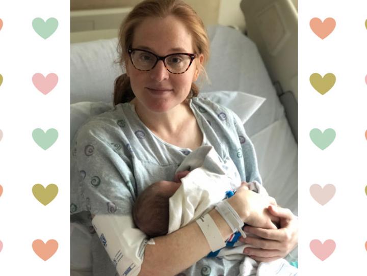 Krista Donough with her newborn daughter, Violetta Hazel Frega.