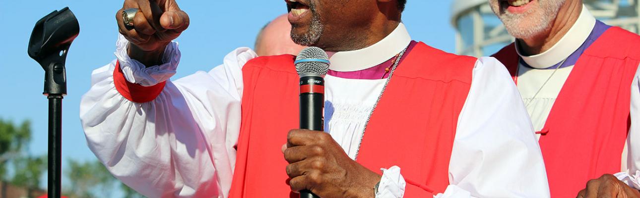 Presiding Bishop-elect Michael Curry and Bishop Mark Beckwith