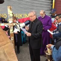 Good Friday Stations of the Cross at sites of violent crimes in Jersey City. Photo courtesy St. Paul's in Bergen via Facebook.