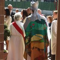 The bishop and candidates prepare to line up for the procession - 4/17/16.