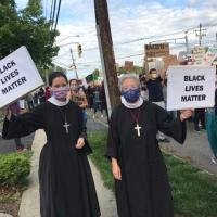 June 2, 2020: Sisters from the Community of St. John Baptist, Mendham, at a protest in Parsippany.