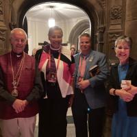 Day 12 - August 7: Bishop Hughes and David Smedley with Archbishop Justin and Caroline Welby.
