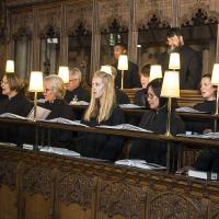 The Christ Church choir rehearsing for Evensong at Bristol Cathedral.