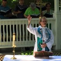 The Rev. Diana Wilcox leads "Mass on the Grass… With Brass"