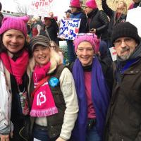 Diocesan Chancellor Diane Sammons, of St. George's, Maplewood ran into Carter Echols (second from right), former diocesan Canon to the Ordinary, at the Women's March in Washington. PHOTO COURTESY DIANE SAMMONS