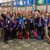 Purple Scarf Day at General Convention. PHOTO COURTESY CYNTHIA BLACK