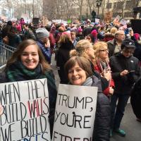Maureen Killian (right) with her daughter at the Women's March in NYC. CINDY MENEGHIN PHOTO