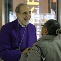 Bishop Mark Beckwith in Newark Penn Station