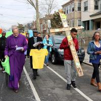 Jersey City Stations of the Cross at sites of violence. NINA NICHOLSON PHOTO