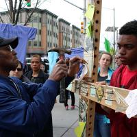 Jersey City Stations of the Cross at sites of violence. NINA NICHOLSON PHOTO