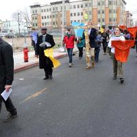 Jersey City Stations of the Cross at sites of violence. NINA NICHOLSON PHOTO