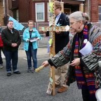 Jersey City Stations of the Cross at sites of violence. NINA NICHOLSON PHOTO