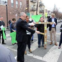 Jersey City Stations of the Cross at sites of violence. NINA NICHOLSON PHOTO